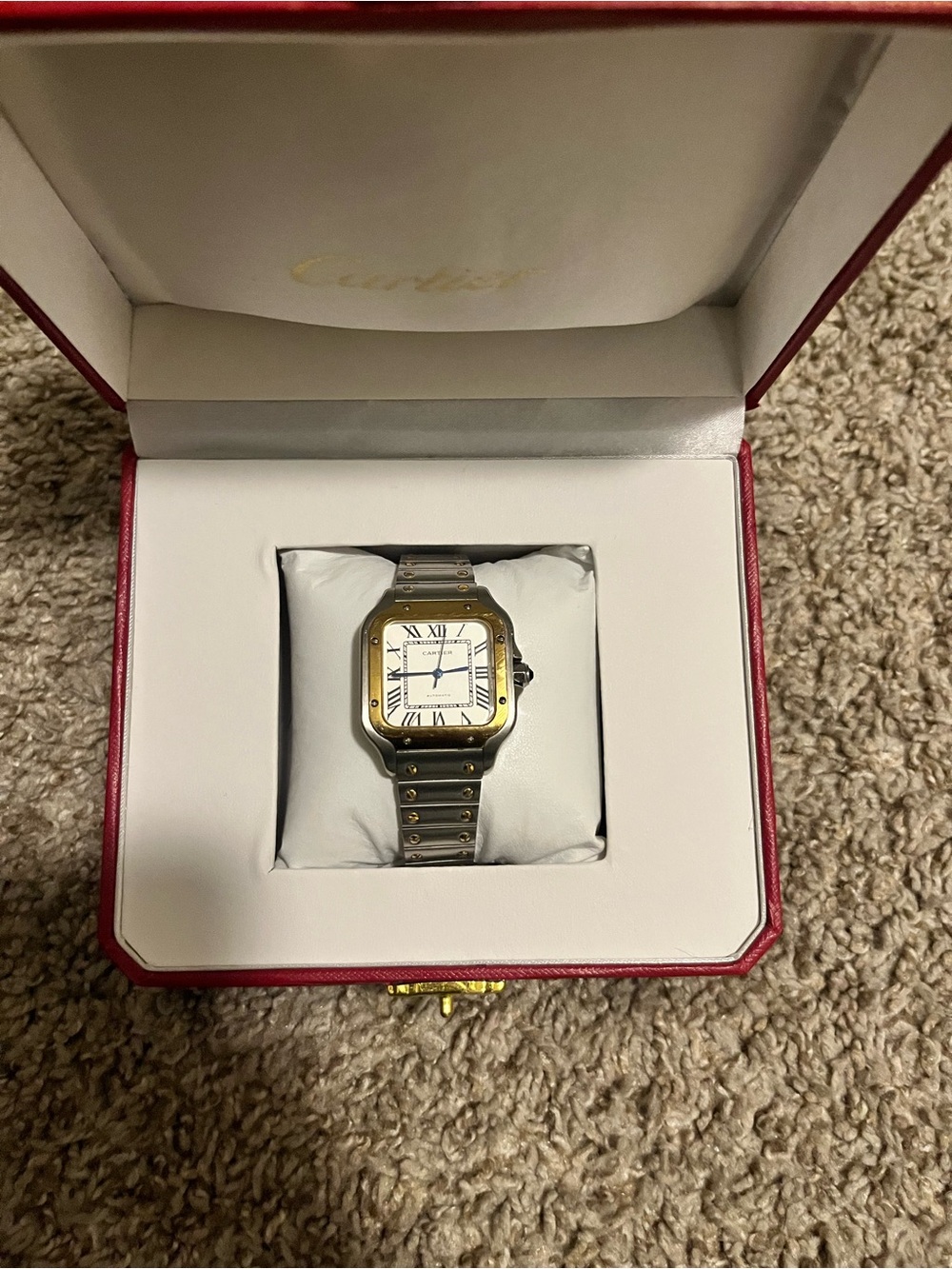 Cartier Santos Two-Tone Stainless Steel Watch - Silver & Gold
